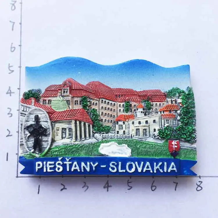 Slovak Fridge Magnets Capital Bratislava Slovakia Landmark Tourist Attractions Decorative Crafts Magnetic refrigerator sticker