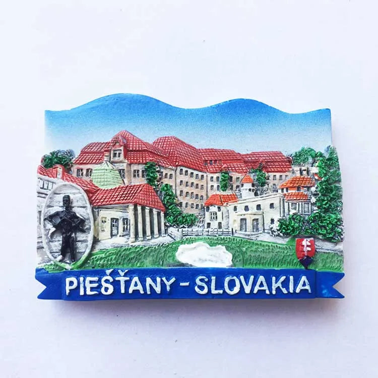 Slovak Fridge Magnets Capital Bratislava Slovakia Landmark Tourist Attractions Decorative Crafts Magnetic refrigerator sticker