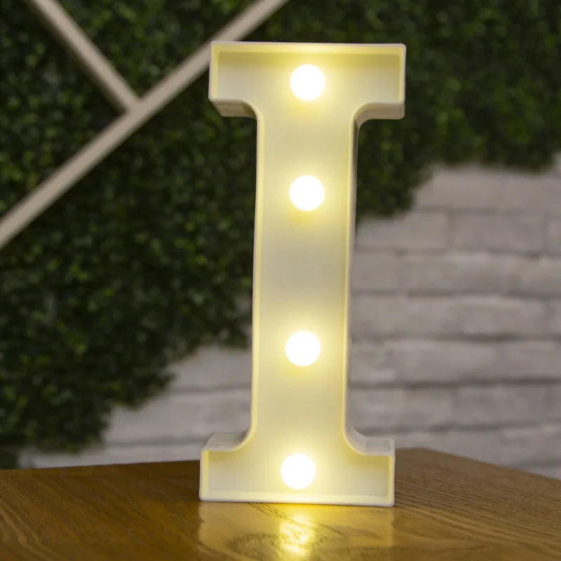 Decorative Letters Alphabet Letter LED Lights Luminous Number Lamp Decoration Battery Night Light Party Baby Bedroom Decoration