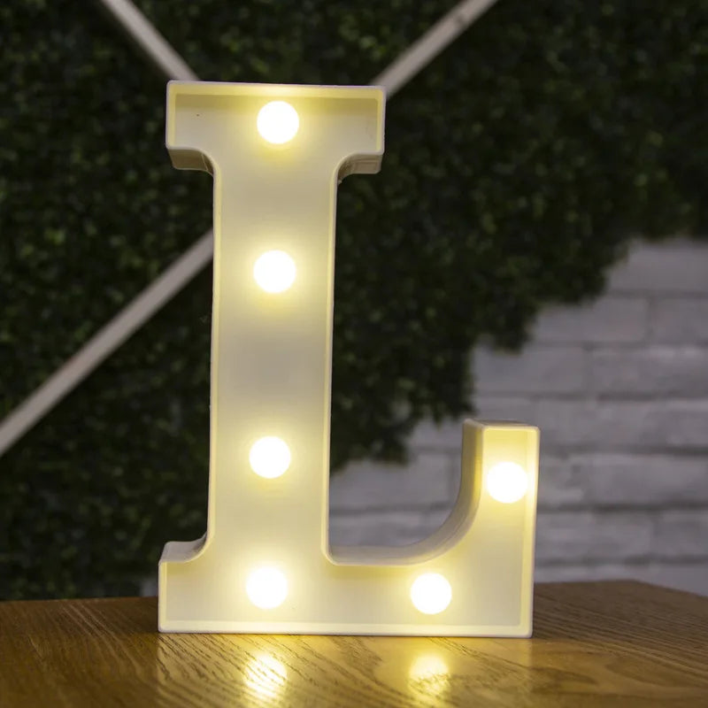 Decorative Letters Alphabet Letter LED Lights Luminous Number Lamp Decoration Battery Night Light Party Baby Bedroom Decoration