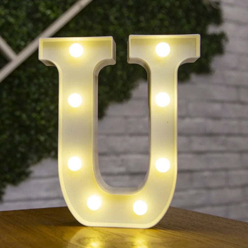 Decorative Letters Alphabet Letter LED Lights Luminous Number Lamp Decoration Battery Night Light Party Baby Bedroom Decoration