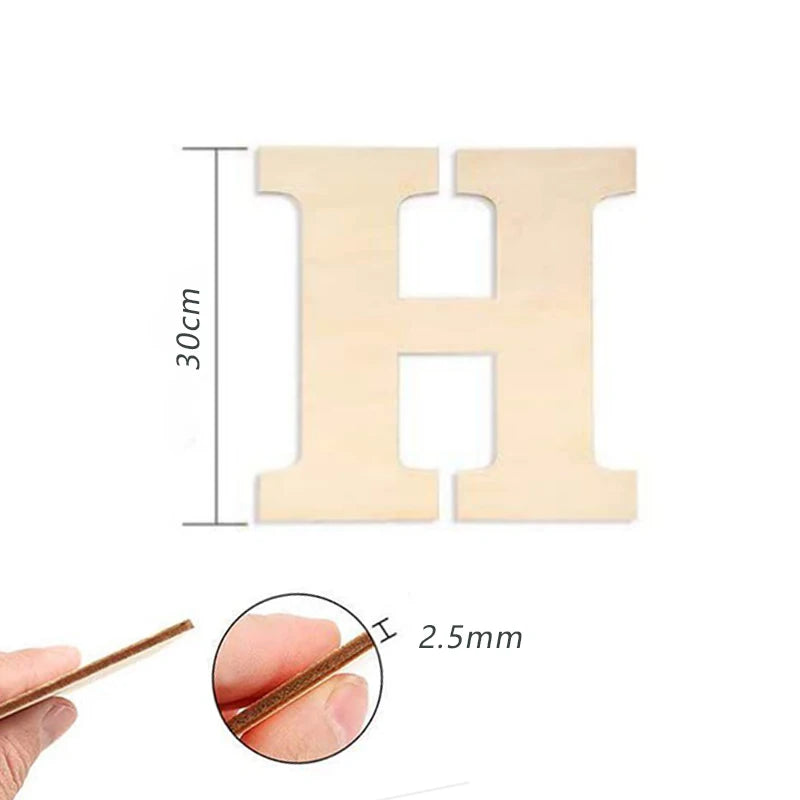 1pcs 30cm Wooden Letters For Wall Decorations Crafts Nursery Kids Baby Room Alphabet Name Diy Word Wedding Party Art Home Decor