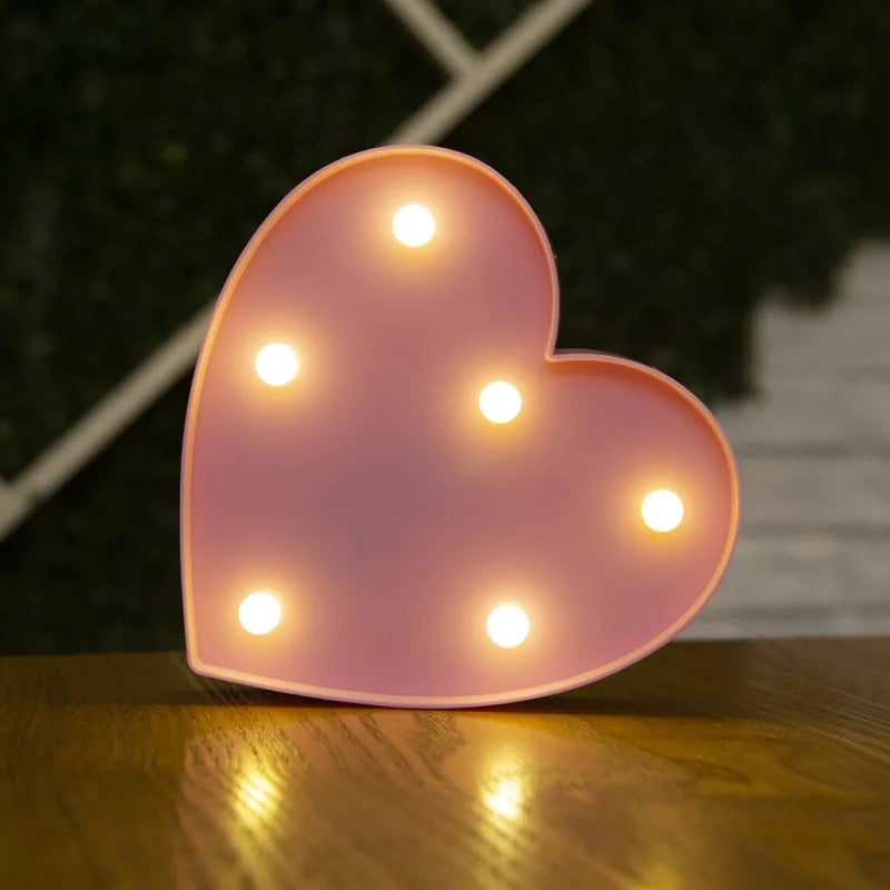 Decorative Letters Alphabet Letter LED Lights Luminous Number Lamp Decoration Battery Night Light Party Baby Bedroom Decoration