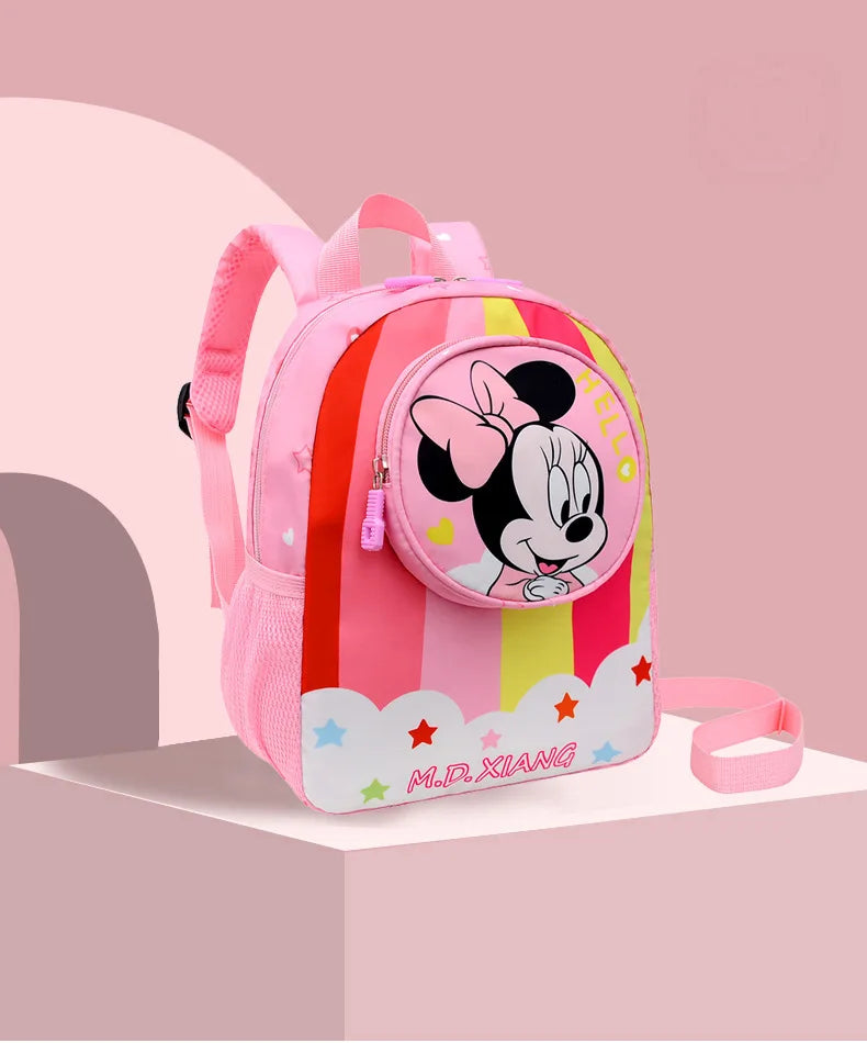 Disney Mickey Children's Anti-lost Small Schoolbag Kindergarten Traction Rope Small Backpack Cartoon Children's Backpack