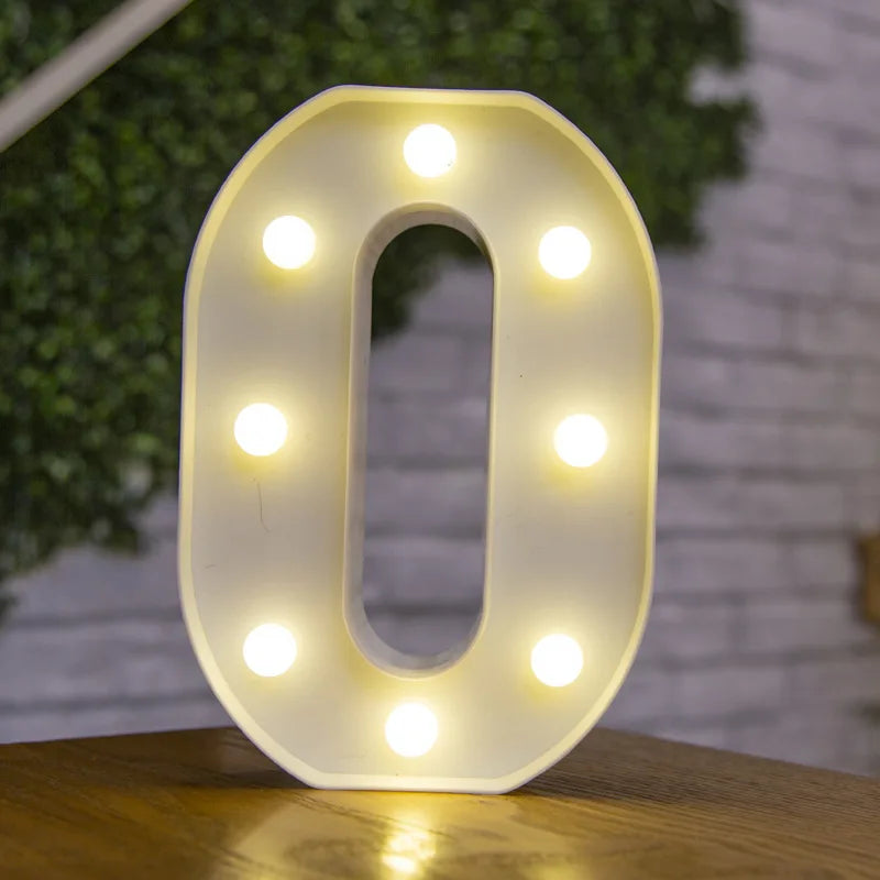 Decorative Letters Alphabet Letter LED Lights Luminous Number Lamp Decoration Battery Night Light Party Baby Bedroom Decoration