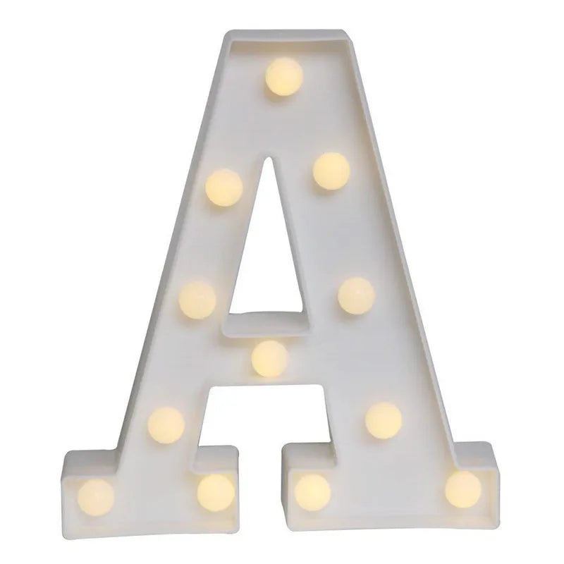 Decorative Letters Alphabet Letter LED Lights Luminous Number Lamp Decoration Battery Night Light Party Baby Bedroom Decoration