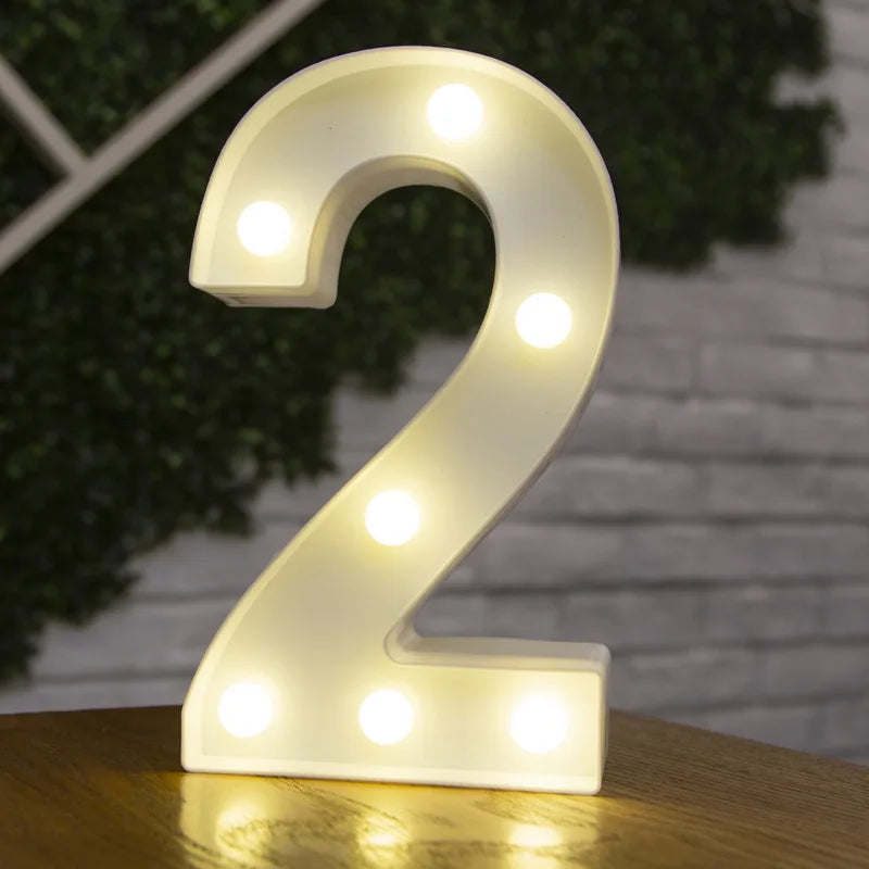 Decorative Letters Alphabet Letter LED Lights Luminous Number Lamp Decoration Battery Night Light Party Baby Bedroom Decoration