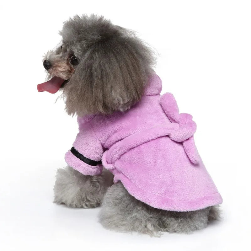 Pet Dog Bathrobe Dog Pajamas Sleeping Clothes Soft Pet Bath Drying Towel Clothes for for Puppy Dogs Cats Pet Nightwear