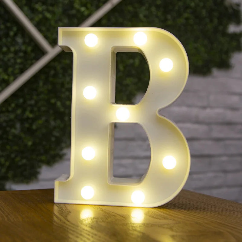 Decorative Letters Alphabet Letter LED Lights Luminous Number Lamp Decoration Battery Night Light Party Baby Bedroom Decoration