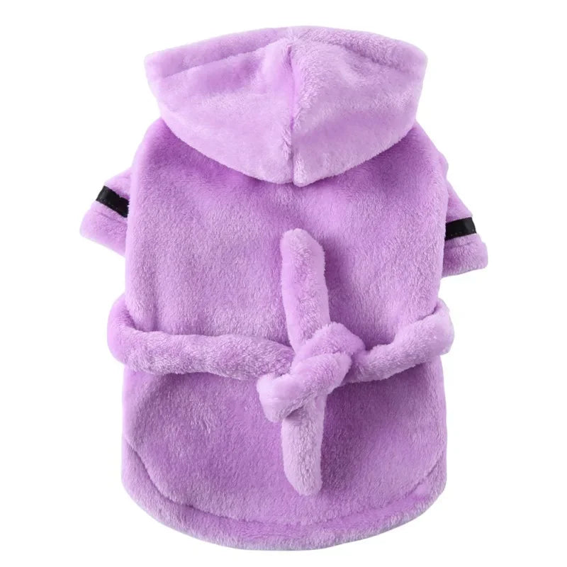 Pet Dog Bathrobe Dog Pajamas Sleeping Clothes Soft Pet Bath Drying Towel Clothes for for Puppy Dogs Cats Pet Nightwear