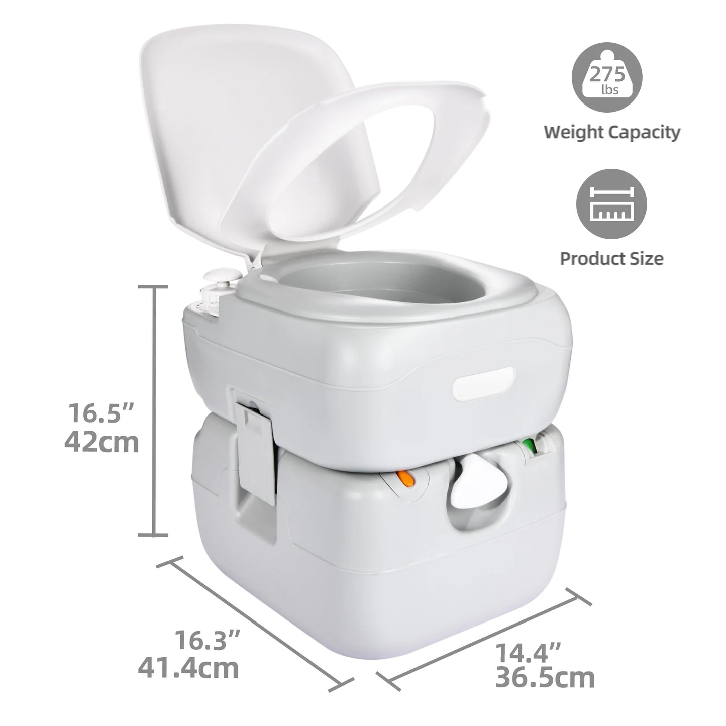 Camping Portable Toilet T-type Water Outlets Caravan Commode Potty