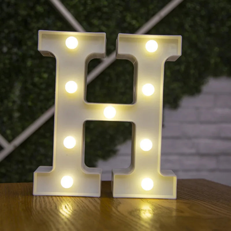 Decorative Letters Alphabet Letter LED Lights Luminous Number Lamp Decoration Battery Night Light Party Baby Bedroom Decoration