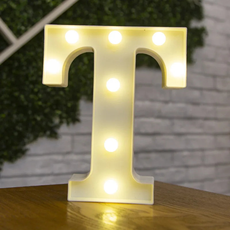 Decorative Letters Alphabet Letter LED Lights Luminous Number Lamp Decoration Battery Night Light Party Baby Bedroom Decoration