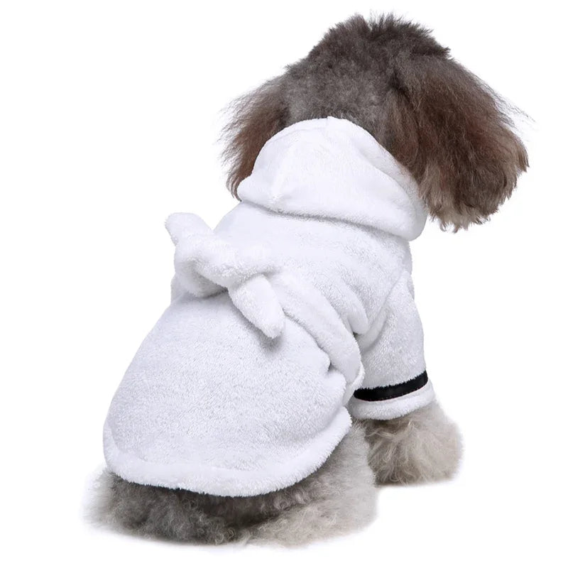 Pet Dog Bathrobe Dog Pajamas Sleeping Clothes Soft Pet Bath Drying Towel Clothes for for Puppy Dogs Cats Pet Nightwear