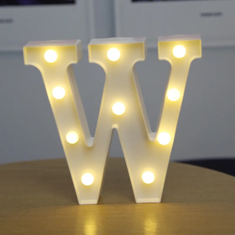 Decorative Letters Alphabet Letter LED Lights Luminous Number Lamp Decoration Battery Night Light Party Baby Bedroom Decoration