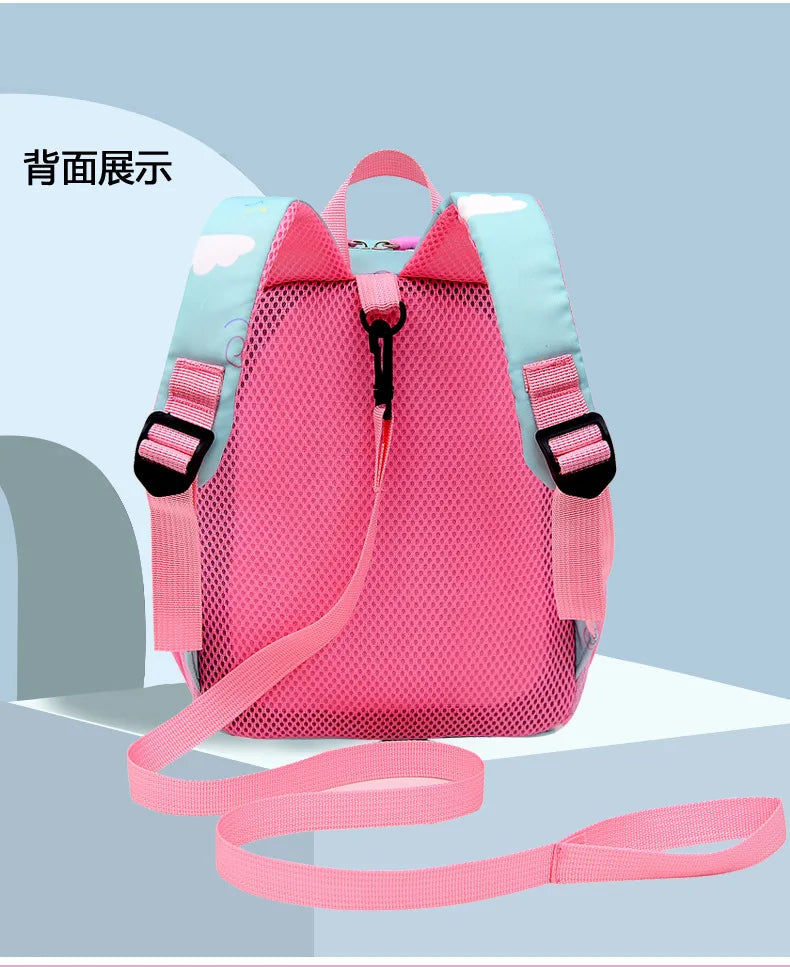 Disney Mickey Children's Anti-lost Small Schoolbag Kindergarten Traction Rope Small Backpack Cartoon Children's Backpack