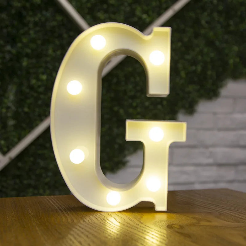 Decorative Letters Alphabet Letter LED Lights Luminous Number Lamp Decoration Battery Night Light Party Baby Bedroom Decoration