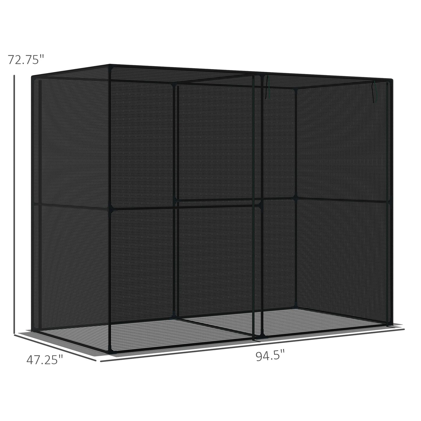 Outsunny 4' x 8' Crop Cage, Plant Protection Tent with Zippered Doors for Vegetable Garden, Backyard, Black  garden