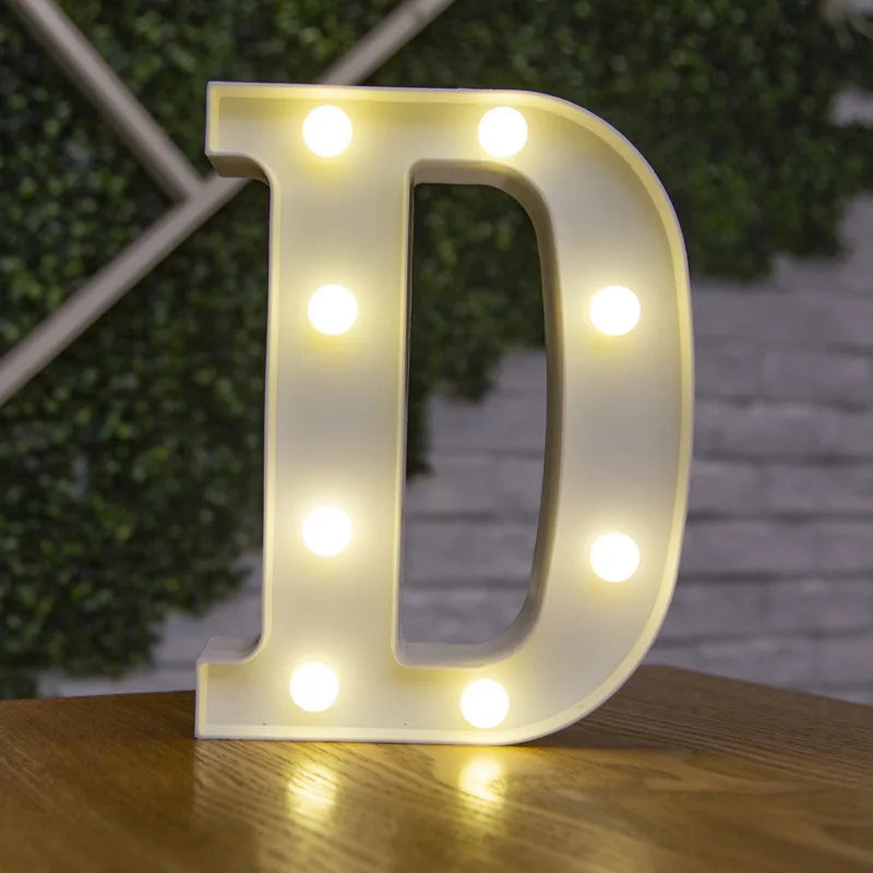 Decorative Letters Alphabet Letter LED Lights Luminous Number Lamp Decoration Battery Night Light Party Baby Bedroom Decoration