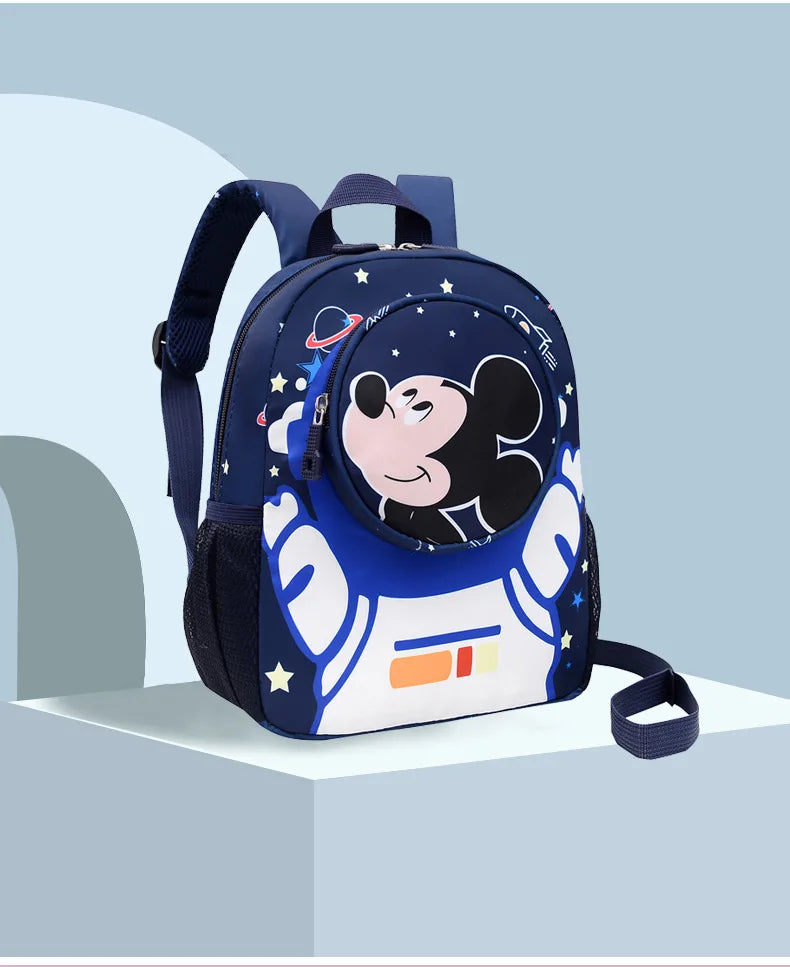 Disney Mickey Children's Anti-lost Small Schoolbag Kindergarten Traction Rope Small Backpack Cartoon Children's Backpack